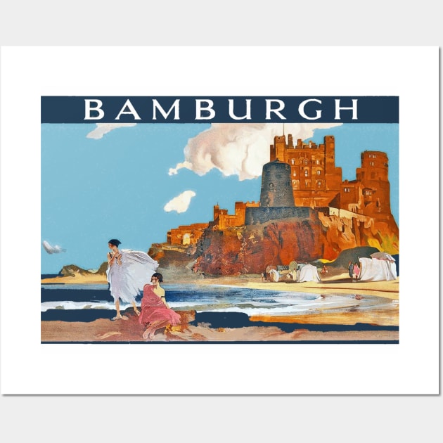 Vintage British Travel Poster: Bamburgh Wall Art by Naves